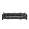 Modern Modular Sectional Oversized 4 Seat Couch Set & 4 Pillows, Minimalist Style Wide Seat Comfy Sofa - Gray - Image 3