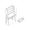 Ladder Desk Two Tone, Home Office Study Desk With Drawer And Two Shelves - White / Weathered White - Image 4