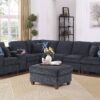 Gina - Sectional Sofa With Ottoman - Black - Image 15