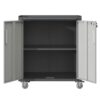 Heavy Duty Metal Garage Storage Cabinet With Wheels Sturdy Tool Organizer - Black - Image 5