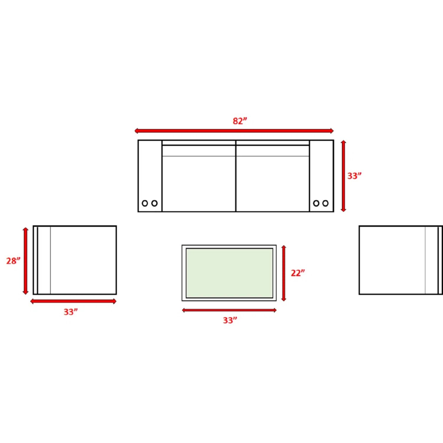 All Weather Patio Sectional Set For 4, Includes Cushions - Gray Mix - Image 7