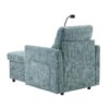 Multifunctional Chenille Recliner With Storage And Phone Bracket For Small Spaces - Lake Blue - Image 22