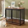 Furniture Style Dog Crate For Small And Medium Dogs, Wooden Cage Indoor Kennel Furniture, Modern Dog Crate End Table With Double Doors - Brown - Image 2