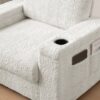 Oversized Chaise Lounge Indoor Rabbit Fur Sofa Bed With Storage Ottoman And Armrests Cup Holders With Deep Seat - Beige - Image 8