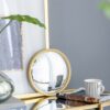 Round Mirror, Circle Mirror With Iron Frame For Living Room Bedroom Vanity Entryway Hallway - Gold - Image 8