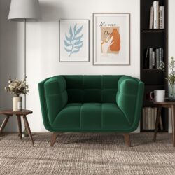 Addison - Lounge Chair Dark - Brown / Dark Green