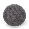 Hazel - Modern Knitted Cotton Yarn Round Pouf With Eco Friendly Pet Fibers - Dark Gray - Image 6