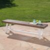 Tranquilizer - Outdoor Acacia Wood Bench With Slat Panel Design - Dark Brown / White - Image 2
