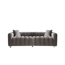 3 Seater Sofa With Metal Base Legs And 2 Pillows - Gray