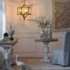 3 Light Wood Drum Chandelier, Hanging Light Fixture With Adjustable Chain For Kitchen, Bulb Not Included - Brown - Image 6