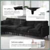 Modern Convertible Sectional Sofa L Shaped Reversible Couch Set With Free Pillows 5 Seat Cloud With Ottoman - Black - Image 22