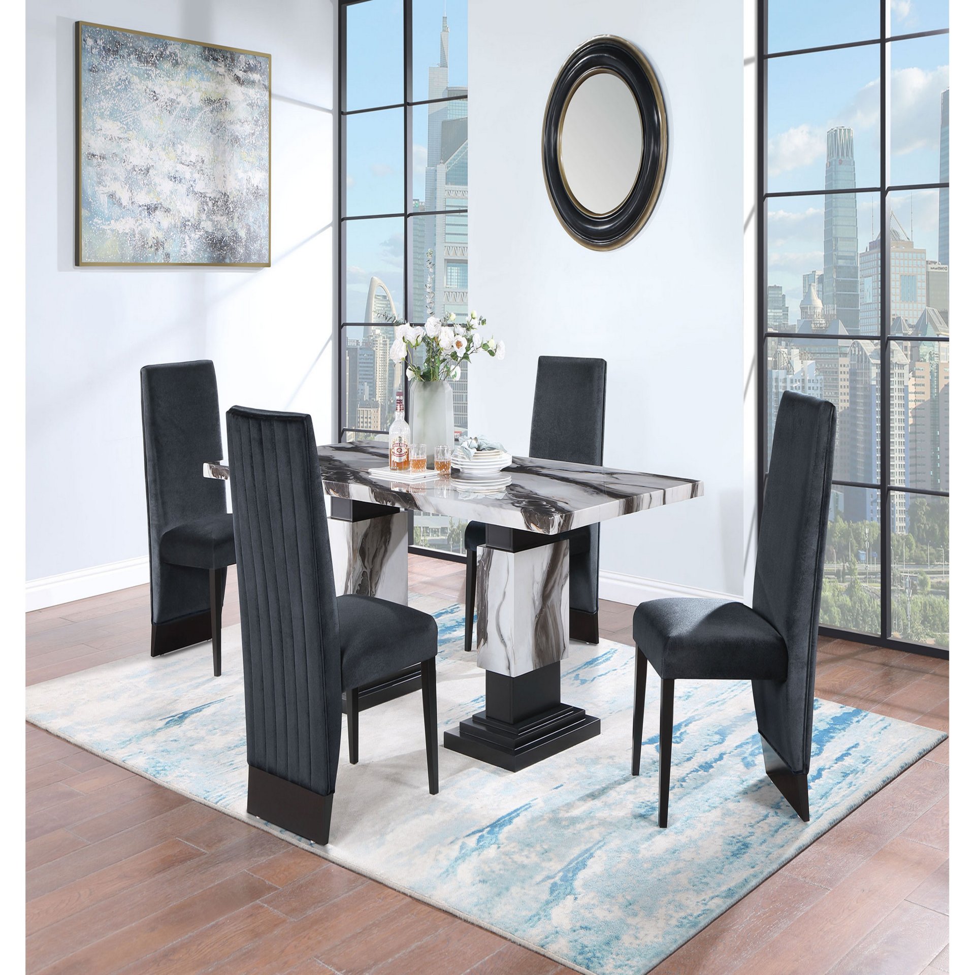 Stacey - Dining Chair With Extended Back (Set of 2) - Black - Image 3