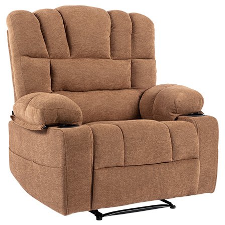 Massage Recliner Chair Sofa With Heating Vibration - Brown - Image 8