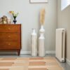 Floor Metal Vase Modern Style Decoration Home Metal Vase 3 Piece Set Gorgeous Home Decoration Large Glazed Metal Vase - Gold / White - Image 19