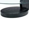 Modern Marble Pattern Double Layer Coffee Table Versatile Design With Tempered Glass And Base - Black / Transparent - Image 10