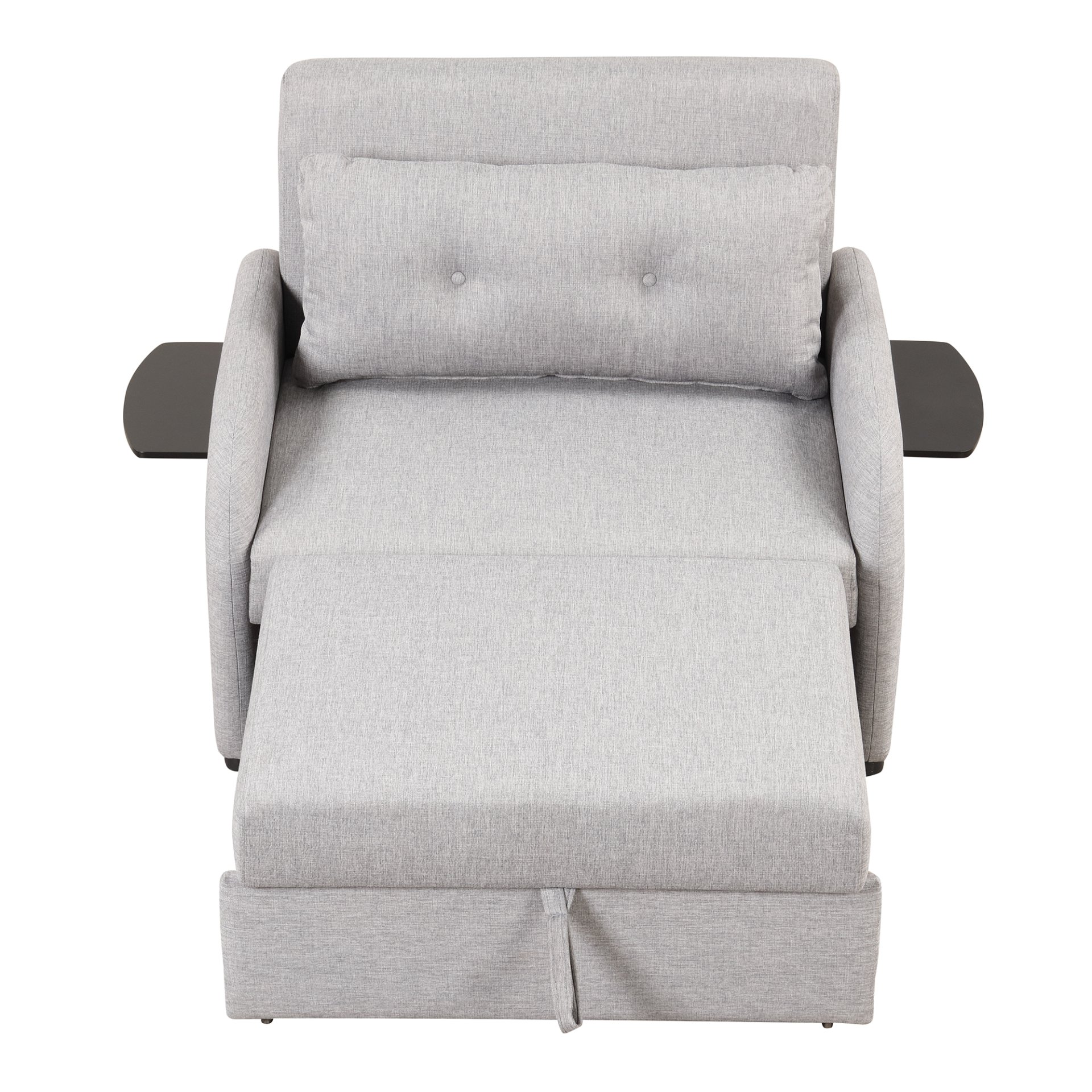 3 In 1 Pull Out Sofa Sleeper With Wing Table And USB Charge - Gray - Image 11