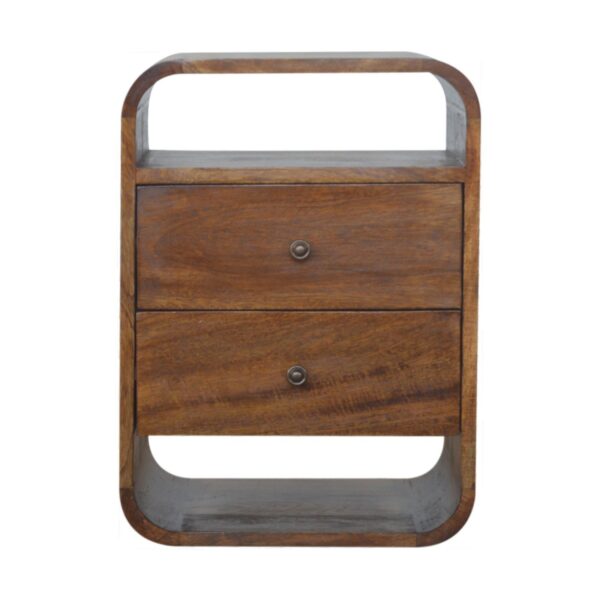 Curve 2 Drawer Nightstand - Brown