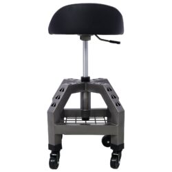 Pneumatic 360 Degree Swivel Stool, Mechanics Rolling Creeper Seat, Heavy Duty Rolling Mechanics Stool, Shop Stool With Casters - Gray