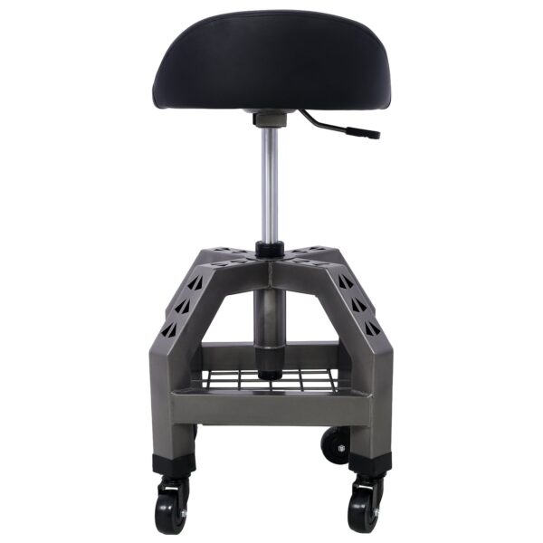 Pneumatic 360 Degree Swivel Stool, Mechanics Rolling Creeper Seat, Heavy Duty Rolling Mechanics Stool, Shop Stool With Casters - Gray