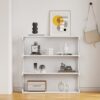 Multifunctional 4 Tier Book Shelf & Coffee Table For Living Room Bedroom Dining Room Study Entryway, Creative Furniture Floor Bookshelf, Minimalist Organizer Storage Shelves - White - Image 9