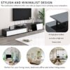 Modern, Minimalist Rectangle Extendable TV Stand, TV Cabinet With 2 Drawers And 1 Cabinet For Living Room, Up To 100" - Black - Image 7