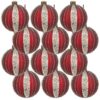 Christmas Ball Ornaments, Decorative Hanging Ball Christmas Tree Ornaments For Holiday Decorations (Set of 12) - Red - Image 2