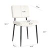 Modern Dining Chair Fabric Upholstered Chairs With Black Metal Legs For Home And Bedroom (Set of 2) - Beige - Image 3