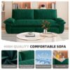 Queen Pull Out Sofa Bed, 3 In 1 Convertible Sleeper Sofa, Multi Functional Velvet Loveseat Bed - Green - Image 12