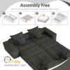 Modern Oversized Modular Sectional Sofa, Sparkling Chenille Fabric Soft Cushion Sofa With 8 Pillows, 8 Pieces Diy Combination Tufted Sofa, No Assembly Required - Black - Image 19