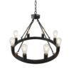 6 Light (No Bulbs) Wagon Wheel Chandelier Farmhouse Modern Small Round Chandelier For Living Room Kitchen Island Foyer Hallway Entryway Bedroom Dining Room Light Fixture Ceiling Hanging - Matte Black - Image 20