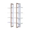 Two Toned Display Cabinet, Tall Bookcase Storage Cabinet / Weathered White - Image 2