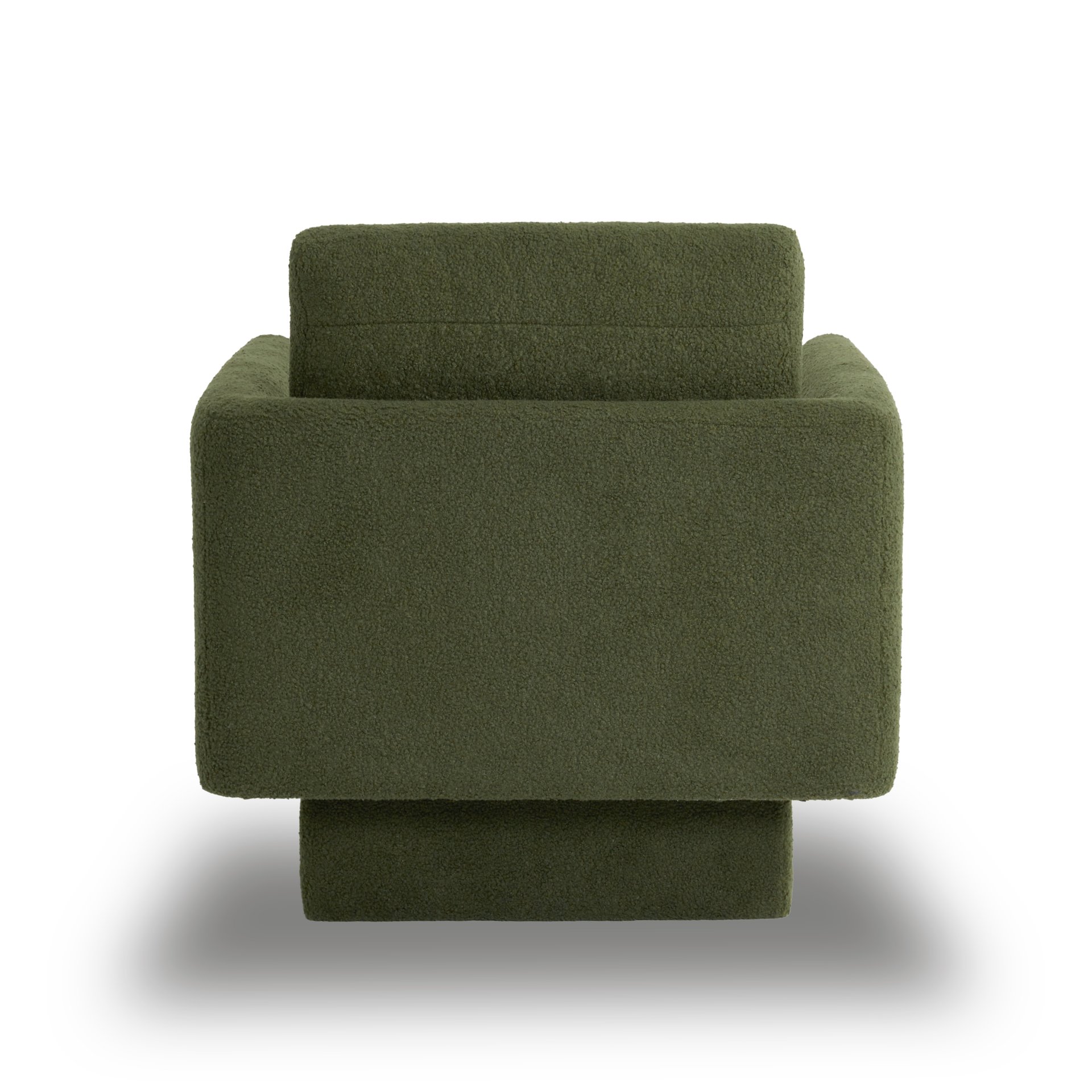 360° Modern Swivel Accent Chair Round Armchair, Thick Padded Single Lounge Sofa Upholstered Comfy - Green - Image 13