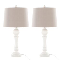 Winston - Farmhouse Poly Table Lamp (Set of 2) - Distressed Off White Poly / Light Gray