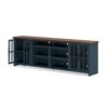 Nantucket - TV Stand Console For TVs Up To 100" - Blue Denim, Whiskey - Image 9