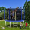 8Ft Trampoline With Basketball Hoop, Astm Approved Reinforced Type Outdoor Trampoline With Enclosure Net - Blue - Image 8