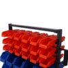 90 Parts Bin Shelving Storage Organizer With Locking Wheels For Shop Garage And Home - Black / Yellow - Image 16