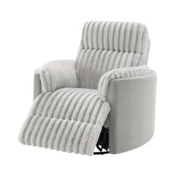 Emee - Corduroy Glider Recliner With Swivel - Gray