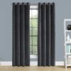 2 Pieces Set, Curtain Panel, Room Darkening, Grommet, Contemporary & Modern - Dark Gray - Image 3