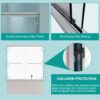 Double Sliding Bathtub Shower Door, Semi Frameless Bypass Tub Door, 1 / 4" 6Mm Tempered Glass With Explosion Proof Film, Adjustable Aluminum Alloy Frame 24D03 T60Bnx - Brushed Nickel - Image 7