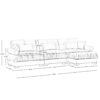 Super Comfort Oversized Modular Velvet Sectional Sofa With Movable Ottoman Convertible L Shaped Couch For Living Room - Camel - Image 7