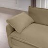 Stylish Corduroy Single Chair Deep Seat Sofa With Footstool And Pillow For Living Room And Bedroom - Tan - Image 12