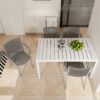 4 Piece Stackable Single Chairs With Vertical Stripe Design For All Weather - Warm Gray - Image 11