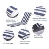 2 Piece Outdoor Chaise Lounge Chair Cushion Set, Replacement Seat Cushions For Patio Furniture - Blue Striped - Image 2