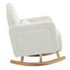 Accent Rocking Chair With Curved Back & Pillow, Base, Ultimate Comfort For Living Room Or Nursery - Cream White - Image 11