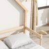 Full House-Shaped Headboard Bed With Handrails, Slats - Natural - Image 4