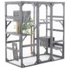 Outdoor Diy Cat House Catio With Double Enter Doors, Platforms, And Condos - Dark Gray - Image 11