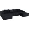 Modern 6 Piece Modular U Shaped Sectional Sofa With Chaise Lounge Corduroy - Black - Image 14