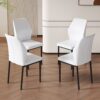 Luxury Simple Chair (Set of 4) - White / Black - Image 6