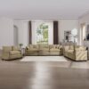Oversized Sectional Sofa With Deep Seats In Corduroy 3 Piece Set With 1 Single 2 Seater And 3 Seater Sofas - Tan - Image 19