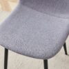 Luxury Simple Chair Linen Cotton High Resilience Dining Chair With Black Metal Legs (Set of 4) - Light Gray - Image 11